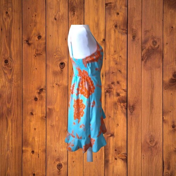 SHEIN Women's Small Floral Spaghetti Strap V-Neck Faux Wrap Ruffle Smock Dress - Picture 4 of 6